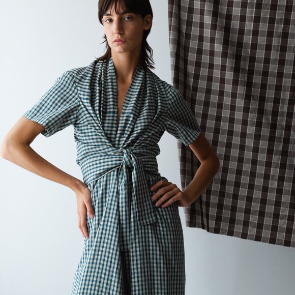 Caron Callahan Dresses & Skirts - Joclyn Dress in blue gingham